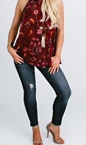 BB Dakota Wilcox floral sleeveless top NWT